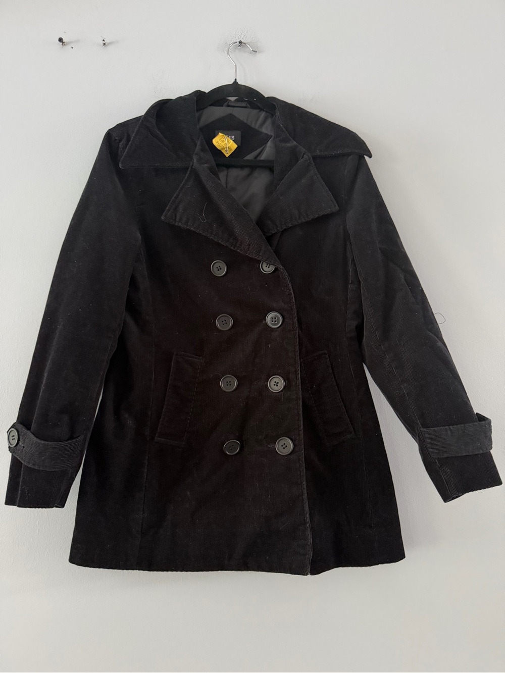 SF415 Black Double-Breasted Women's Coat